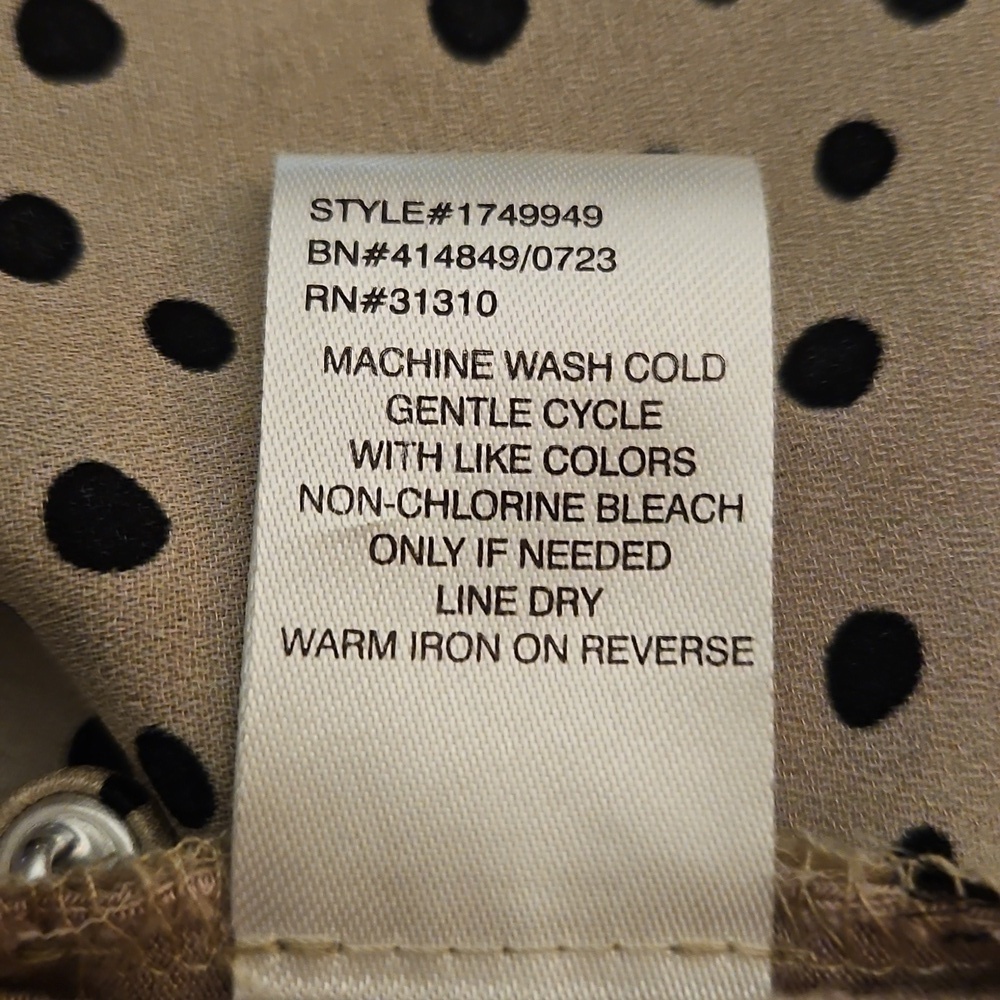 FORTUNE & IVY Tan Polka Dot Blouse - Picture 8 of 8